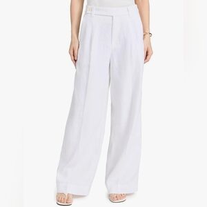 Madewell White Wide-Leg Linen Pants